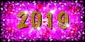 2019 Happy New Year with pink mosaic pattern texture background abstract modern style, vector illustration gold mosaic texture Royalty Free Stock Photo