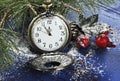 Happy New Year pocket fob watch Royalty Free Stock Photo