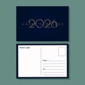 Happy New Year 2026 Postcard Minimal Luxury Gold Text Design Royalty Free Stock Photo