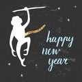 Happy New year postcard. Royalty Free Stock Photo