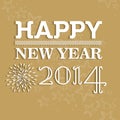 Happy New Year 2014 postcard vector illustration Royalty Free Stock Photo