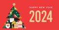 Happy New Year 2024, poster, banner and card design Royalty Free Stock Photo