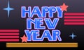 Happy New year poster design illustration with some decorative items for decor.