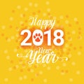 2018 Happy New Year Poster With Dog Paw Sign Abstract Greeting Card Background Royalty Free Stock Photo