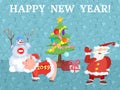 Happy New Year poster with Santa Claus Royalty Free Stock Photo