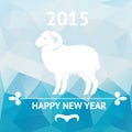 Happy new year 2015 poster with sheep Royalty Free Stock Photo