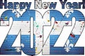 Happy New Year 2022 with Quebec flag inside Royalty Free Stock Photo