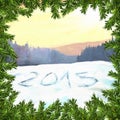 Happy New Year 2015 raster illustration Royalty Free Stock Photo