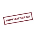 Happy New Year 2022 rectangular stamp. Royalty Free Stock Photo