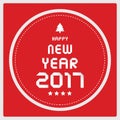 Happy new year 2017 on red background Royalty Free Stock Photo