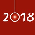 Happy New Year 2018 red background