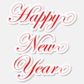 Happy New Year red stickers Royalty Free Stock Photo