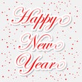 Happy New Year red stickers Royalty Free Stock Photo