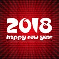 Happy new year 2018 on red stripped binary code background eps10 Royalty Free Stock Photo