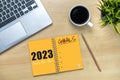 2023 Happy New Year Resolution Goal List and Plans Setting Royalty Free Stock Photo