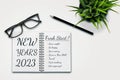2023 Happy New Year Resolution Goal List and Plans Setting Royalty Free Stock Photo