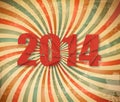 2014 Happy New Year retro background. Royalty Free Stock Photo