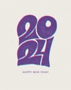 2024 Happy New Year Retro Greeting Card