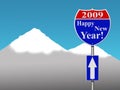 Happy new year road sign Royalty Free Stock Photo