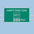Happy new year road sign Royalty Free Stock Photo