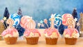 2019 Happy New Year`s candy land lollipop drip cupcakes.