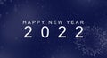 Happy New Year. 2022. New Year`s card. The banner is blue. Winter. Royalty Free Stock Photo
