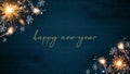 Happy New year / New Year`s Eve / Holiday background - Top view / above view from sparklers, bokeh lights and ice crystals Royalty Free Stock Photo