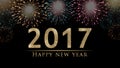 2017 Happy New Year`s eve illustration, card with colorful fireworks Royalty Free Stock Photo