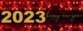HAPPY NEW YEAR 2023 / NEW YEAR`S EVE PARTY festive celebration holiday event background banner greeting card long - Dark black