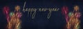 HAPPY NEW YEAR - New Year`s Eve, Silvester 2023 holiday background banner panorama long greeting card - Colorful firework Royalty Free Stock Photo