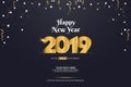 Happy New Year 2019 Sale Abstract Vector Background Template Design