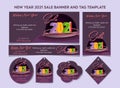 2021 happy new year sale banners and tags