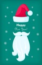 Happy New Year Santa Claus Cap and White Beard Royalty Free Stock Photo