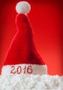 Happy new year 2016 santa hat . Royalty Free Stock Photo