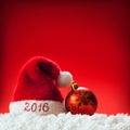 Happy new year 2016 santa hat . Royalty Free Stock Photo