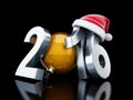 Happy new year 2016 santa hat Royalty Free Stock Photo