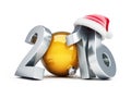 Happy new year 2016 santa hat Royalty Free Stock Photo