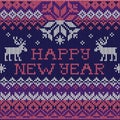 Happy New Year: Scandinavian style seamless knitted pattern Royalty Free Stock Photo