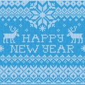 Happy New Year: Scandinavian style seamless knitted pattern with Royalty Free Stock Photo