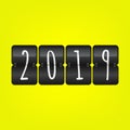 2019 Happy New Year scoreboard vector illustration. Flip symbol Royalty Free Stock Photo