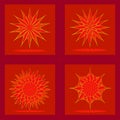 Happy new year season festival celebration with new collection of mandala snowflakes icons shape vector illustration art design