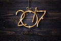 2017 Happy New Year seasonal background with Christmas baubles Royalty Free Stock Photo