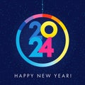 2024 Happy New Year seasons greetings card Royalty Free Stock Photo