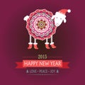 Happy New Year 2015 sheep Royalty Free Stock Photo