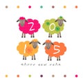 Happy New Year 2015 Sheep Royalty Free Stock Photo