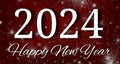 Happy New Year - 2024 Shiny Silver Light Sparkle And Stars Confetti.