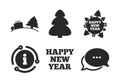 Happy new year sign. Christmas trees. Vector Royalty Free Stock Photo