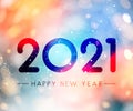 2021 happy new year sign on misted glass