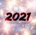 2021 happy new year sign on misted glass Royalty Free Stock Photo