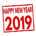 Happy new year 2019 sign or stamp